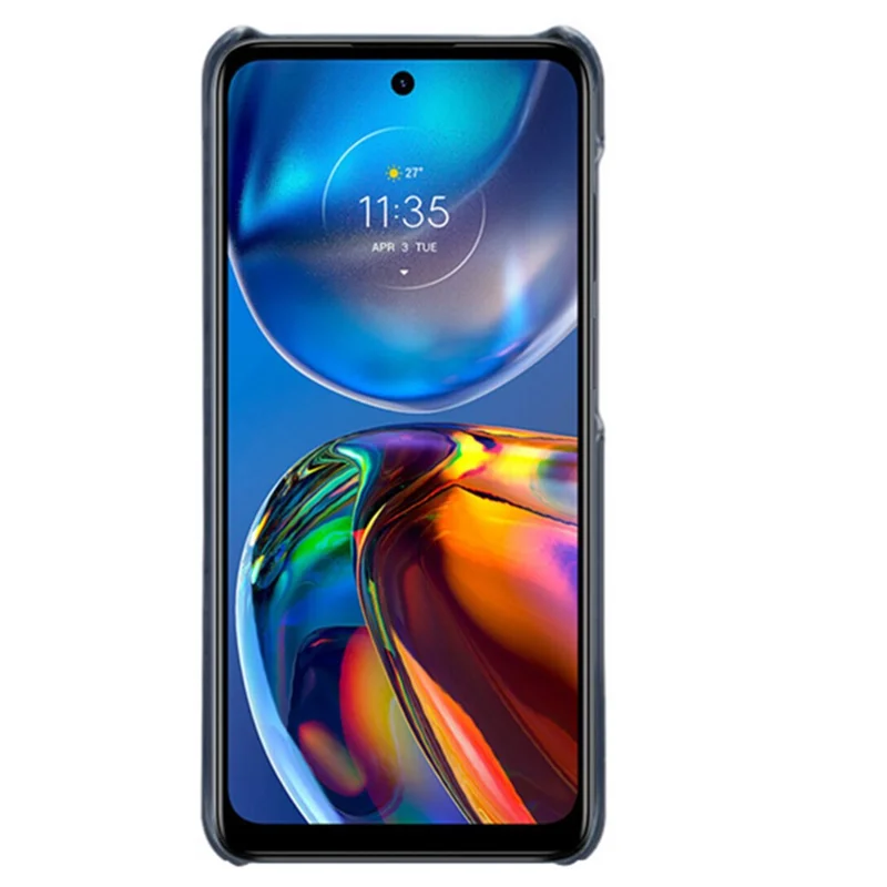 Para la Cubierta Del Teléfono Celular a Prueba de Choques de Motorola E32, Cubierta Del Teléfono Celular de Los Rasguños, la Caja Del Teléfono Con Recubrimiento Con Cuero Con Textura de Scratch Resistente a Los Rasguños - Azul