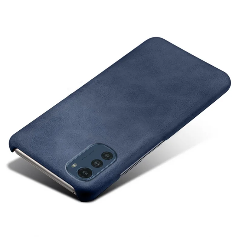 Para la Cubierta Del Teléfono Celular a Prueba de Choques de Motorola E32, Cubierta Del Teléfono Celular de Los Rasguños, la Caja Del Teléfono Con Recubrimiento Con Cuero Con Textura de Scratch Resistente a Los Rasguños - Azul