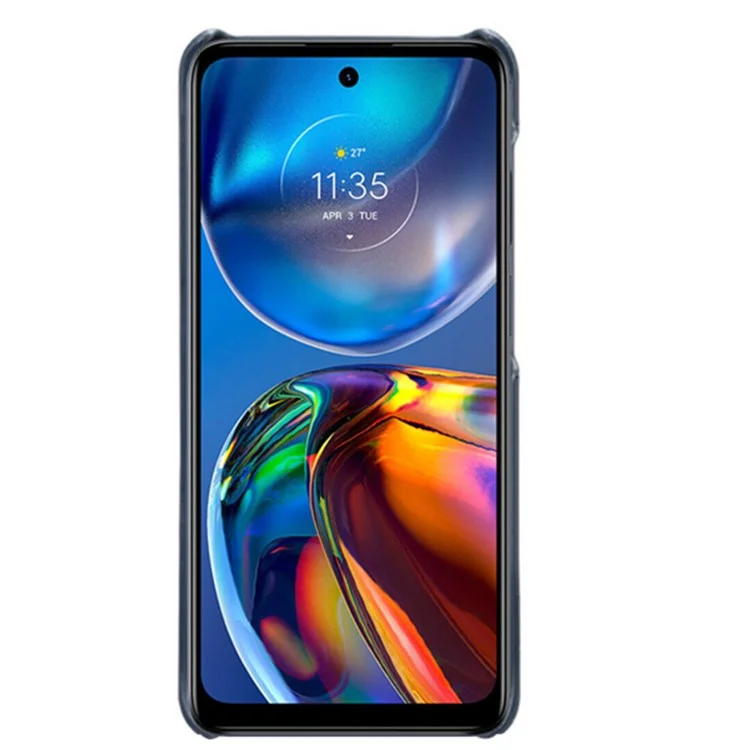 Para Motorola Moto E32 Ranuras De Tarjeta Multipropósito Protector PU Cubierta De Tapa De PC Recubierta De Cuero PU - Azul
