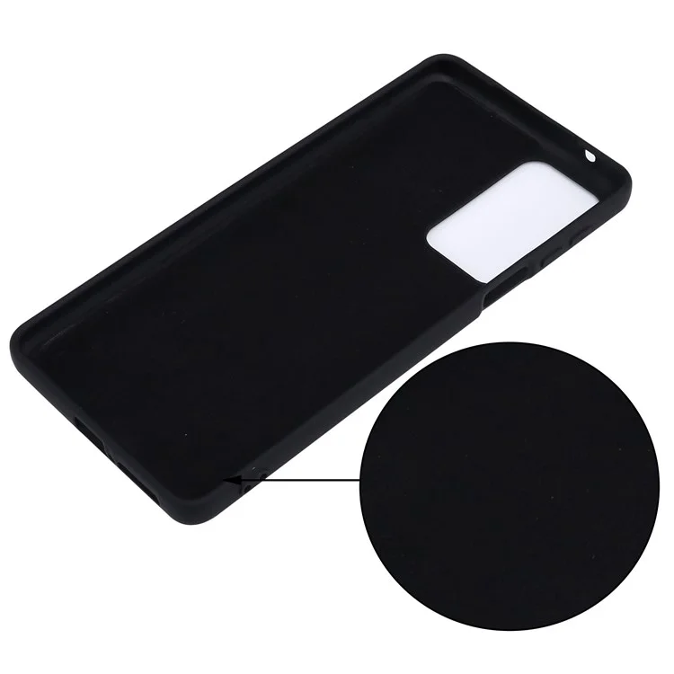 For Motorola Edge 20 Pro Liquid Silicone Thickening Design Phone Case Soft Microfiber Lining Cushion Anti-Scratch Protective Cover - Black