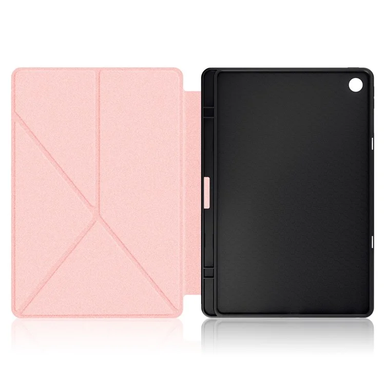 Per Lenovo Tab M10 Plus (3a Gen.) / Xiaoxin Pad 2022 da 10,6 pollici 125F / 128F Origami Stand PU Leather + TPU Tablet Case Shockproof Cover con Auto Wake / Sleep - Rose Gold