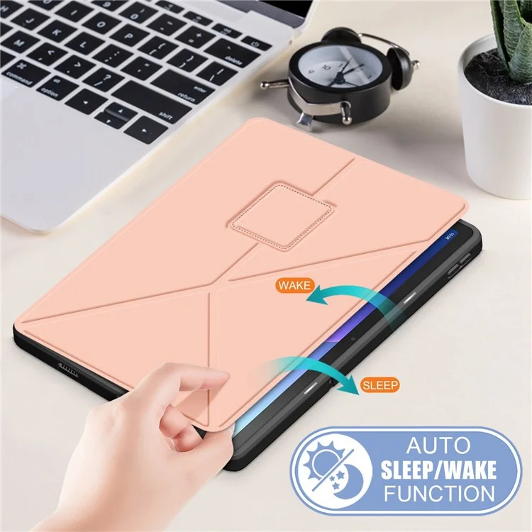 Per Lenovo Tab M10 Plus (3a Gen.) / Xiaoxin Pad 2022 da 10,6 pollici 125F / 128F Origami Stand PU Leather + TPU Tablet Case Shockproof Cover con Auto Wake / Sleep - Rose Gold