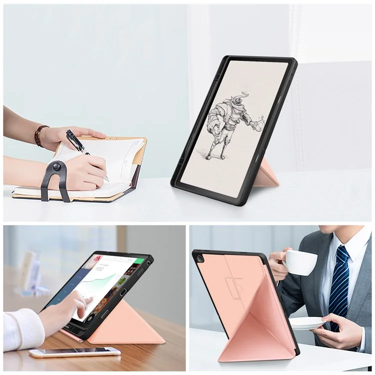 Per Lenovo Tab M10 Plus (3a Gen.) / Xiaoxin Pad 2022 da 10,6 pollici 125F / 128F Origami Stand PU Leather + TPU Tablet Case Shockproof Cover con Auto Wake / Sleep - Rose Gold