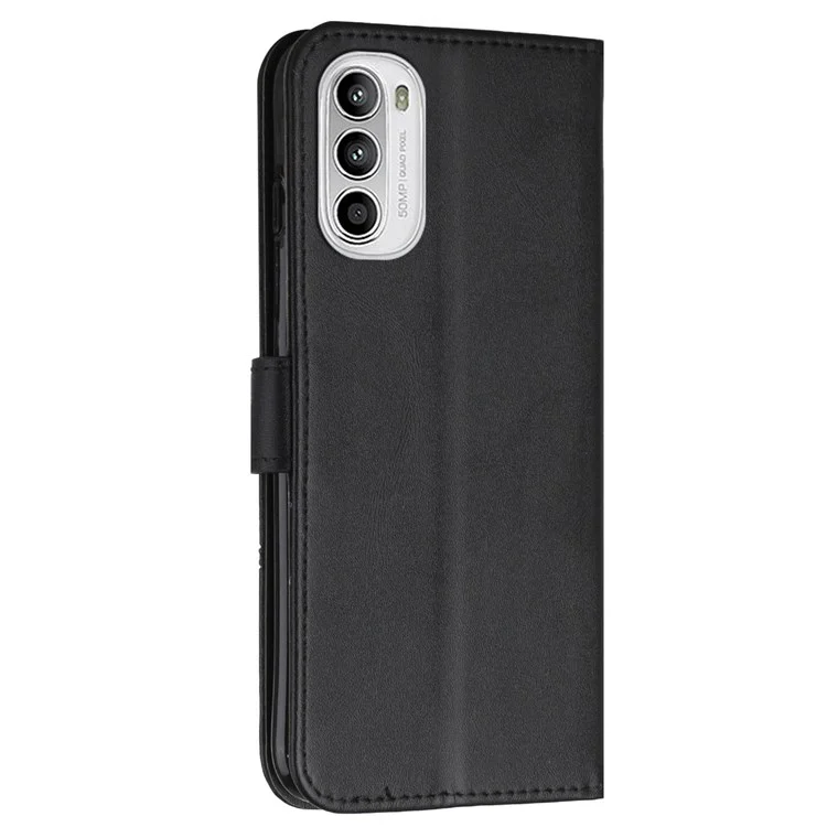 Per Motorola Moto G52 4G Anti-scratch PU Pethe Pella Frip Caso Surming Coperchio Coperchi - Nero