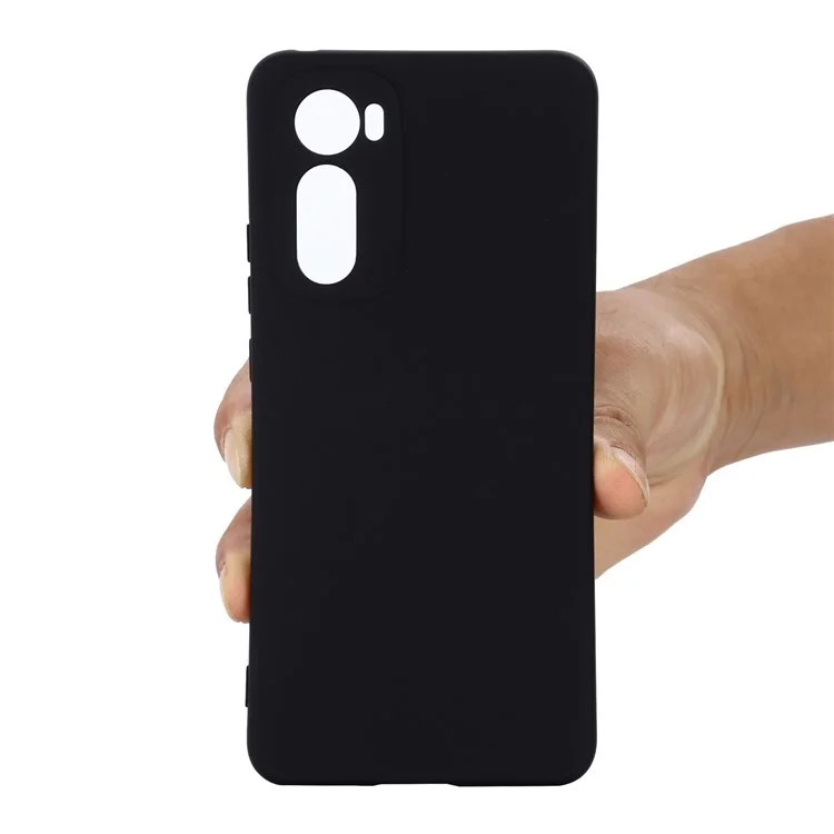 Para o Motorola Edge 30 5G, Capa Protetora de Telefone Antichoque de Silicone Líquido, Revestimento de Microfibra Macio, Almofada Amortecedora à Prova de Arranhões - Preta
