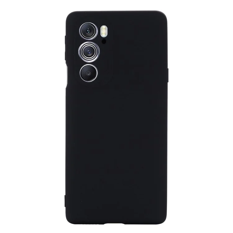 Pour le Motorola Edge 30 Pro (Motorola Edge+ (2022)) Coque de téléphone en silicone liquide anti-chute Doublure en microfibre douce Coussin anti-rayures Housse de protection - Noir
