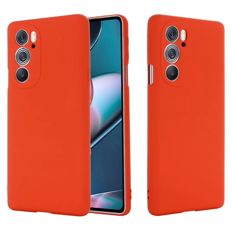 For Motorola Edge 30 Pro (Motorola Edge+ (2022)) Anti-fall Liquid Silicone Phone Case Soft Microfiber Lining Cushion Anti-Scratch Protective Cover - Red