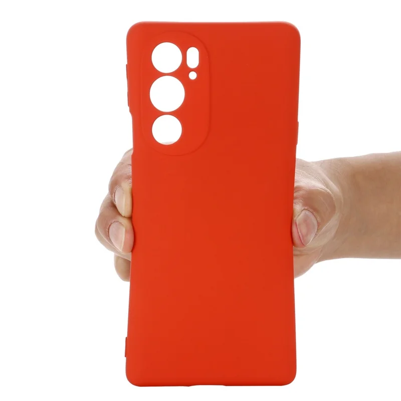 For Motorola Edge 30 Pro (Motorola Edge+ (2022)) Anti-fall Liquid Silicone Phone Case Soft Microfiber Lining Cushion Anti-Scratch Protective Cover - Red
