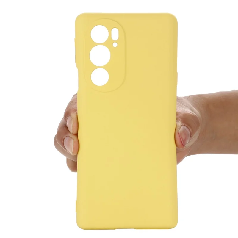 For Motorola Edge 30 Pro (Motorola Edge+ (2022)) Anti-fall Liquid Silicone Phone Case Soft Microfiber Lining Cushion Anti-Scratch Protective Cover - Yellow