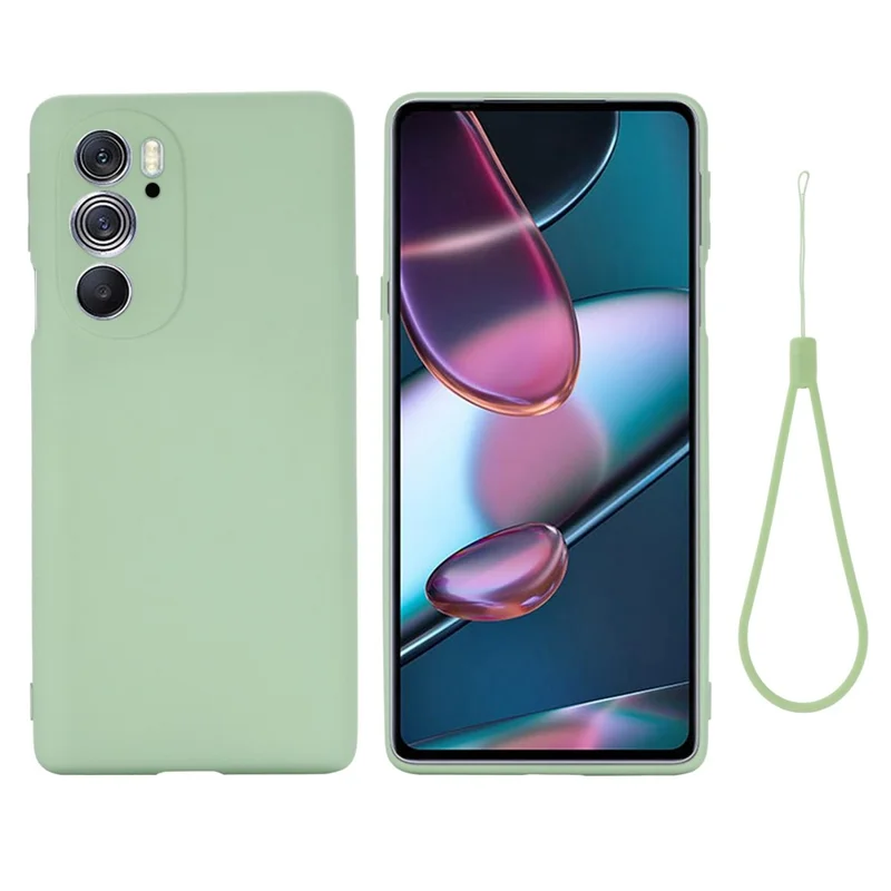 For Motorola Edge 30 Pro (Motorola Edge+ (2022)) Anti-fall Liquid Silicone Phone Case Soft Microfiber Lining Cushion Anti-Scratch Protective Cover - Green