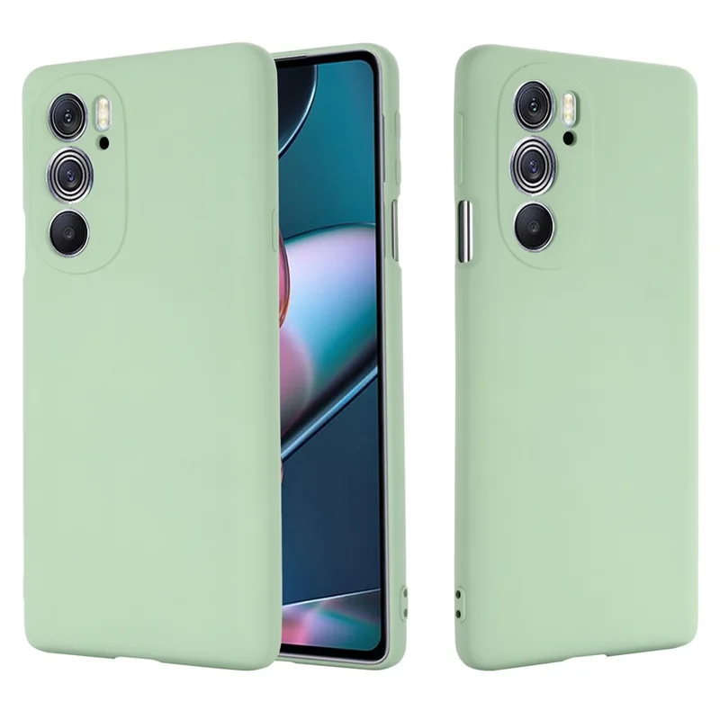 For Motorola Edge 30 Pro (Motorola Edge+ (2022)) Anti-fall Liquid Silicone Phone Case Soft Microfiber Lining Cushion Anti-Scratch Protective Cover - Green