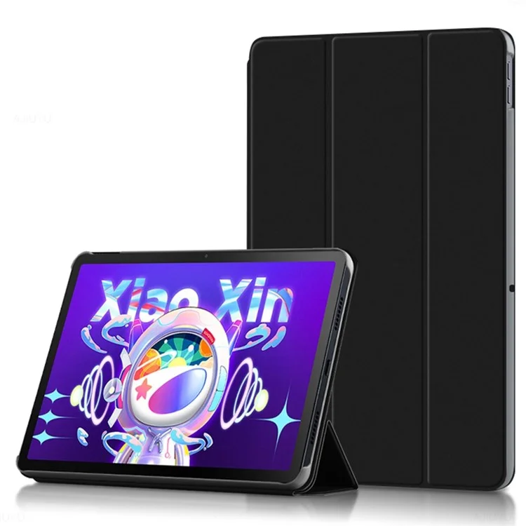 Pour Lenovo Tab M10 Plus (3e génération) / Xiaoxin Pad 2022 Étui de protection en cuir PU + TPU résistant aux rayures et aux chocs de 10,6 pouces à support tripartite - Noir