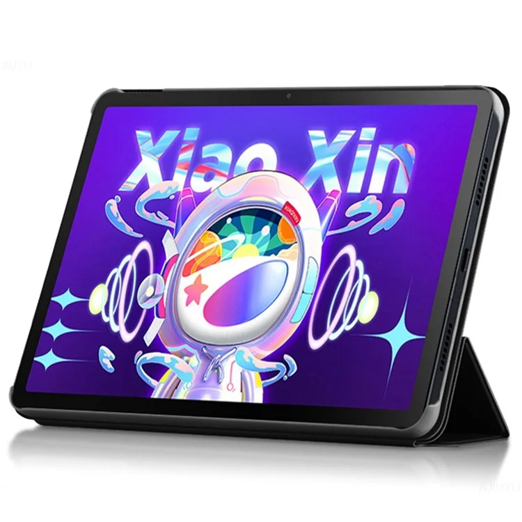 Pour Lenovo Tab M10 Plus (3e génération) / Xiaoxin Pad 2022 Étui de protection en cuir PU + TPU résistant aux rayures et aux chocs de 10,6 pouces à support tripartite - Noir
