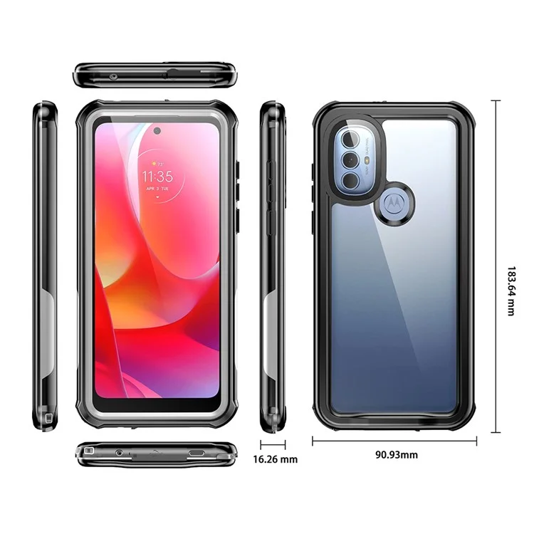 Per Motorola Moto G Power (2022) Custodia multifunzione IP68 Waterproof Phone Case Shockproof Full Protection Phone Cover