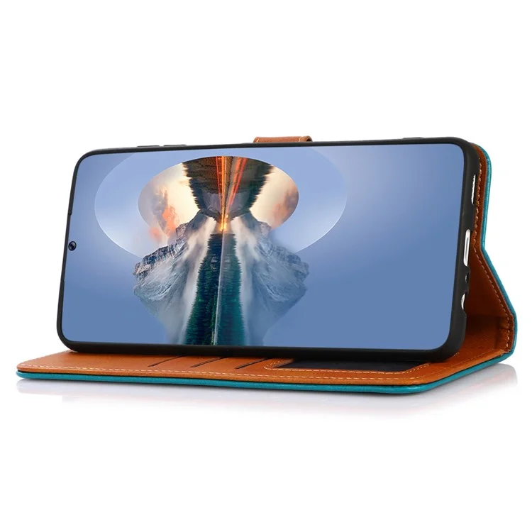 Khazneh Para Motorola Moto G42 4G PU Cause Capela de Capela de Capela Ver Stand Stand Golden Magnética Protece Tape de Flip - Preto