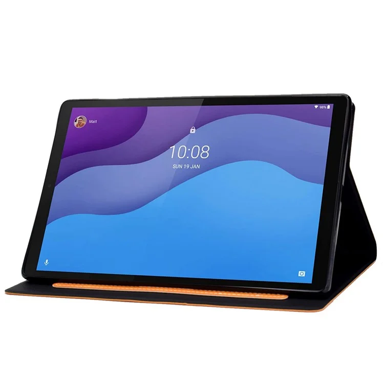 Pour Lenovo Tab M10 (Gen 3) TB-328F Étui de protection en cuir fendu avec support en position debout Auto Endormissement/Réveil Fonction Étui intelligent pour tablette avec porte-cartes - Kaki