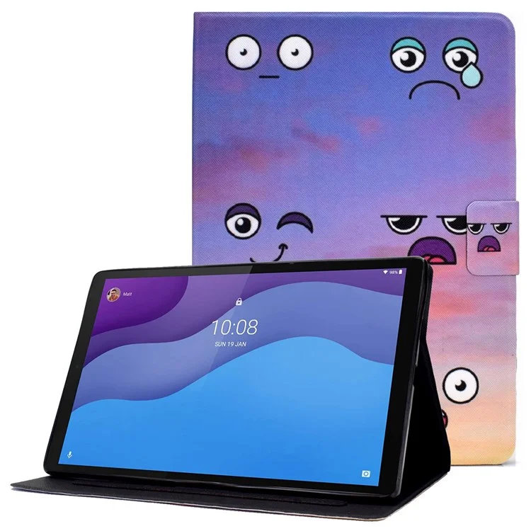 Para Lenovo Tab M10 (Gen 3) TB-328F B1 Pattern Imprenting Stand PU Cuero Ranuras de Carcasa de Caja de Folio Smart Auto Wake/Sleep Shell Con Soporte de Lápiz - Expresión