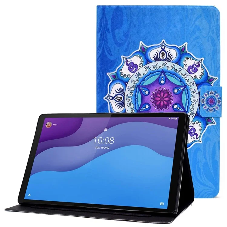 Per Lenovo Tab M10 (Gen 3) TB-328FU / TB-328XU B2 Pattern Printing Stand Protective Case Auto Sleep / Wake Function PU Leather Smart Cover with Card Slots - Mandala