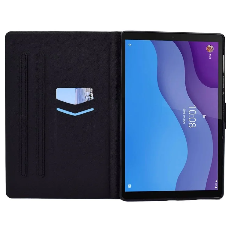 Per Lenovo Tab M10 (Gen 3) TB-328FU / TB-328XU B2 Pattern Printing Stand Protective Case Auto Sleep / Wake Function PU Leather Smart Cover with Card Slots - Mandala