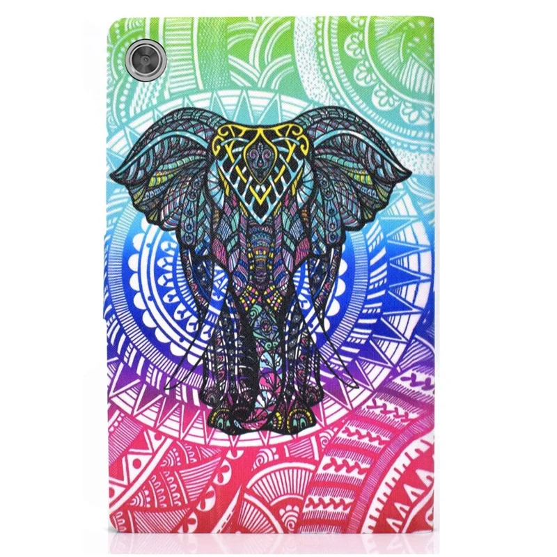 For Lenovo Tab M10 (Gen 3) TB-328FU / TB-328XU B2 Pattern Printing Stand Protective Case Auto Sleep / Wake Function PU Leather Smart Cover with Card Slots - Elephant