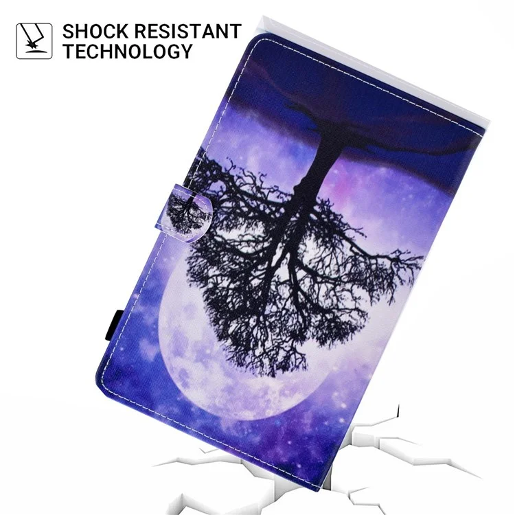 For Lenovo Tab M10 Plus (3rd Gen) / Xiaoxin Pad 2022 10.6 inch PU Leather Smart Auto Wake / Sleep Cover A3 Pattern Printing Stand Card Slots Protective Tablet Case with Pencil Holder - Life Tree