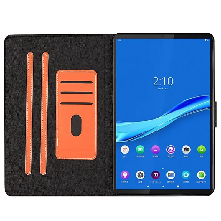Étui de protection pour Lenovo Tab M10 Plus (3ème génération) / Xiaoxin Pad 2022 10,6 pouces Réveil/Veille automatique Étui de tablette résistant aux rayures Housse en cuir avec support / Fentes pour cartes - Orange