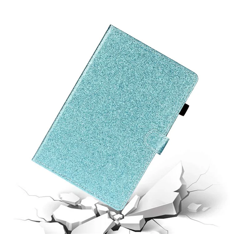 Scratch Resistant Case for Lenovo Tab M10 Plus (3rd Gen) / Xiaoxin Pad 2022 10.6 inch Anti-Drop Stand Case Tablet Leather Cover with Card Slots / Glitter Effects - Blue