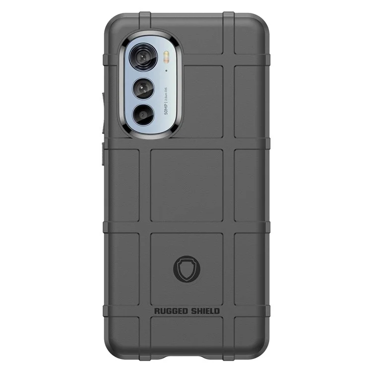 Pour Motorola Moto Edge 2022 Grille Non Glissée Anti-wear Rugged Téléphone Square Case Épaissis de Protecteur D'absorption de Choc TPU - le Noir