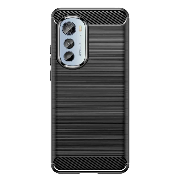 Pour Motorola Edge (2022) 5G Étui de protection épaissi Texture en fibre de carbone brossée Housse de protection anti-rayures - Noir
