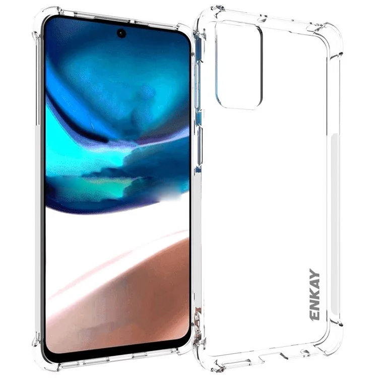 ENKAY HAT PRINCE para Motorola Moto G42 4G Capa de telefone anti-arranhões à prova de queda Capa de telefone móvel de TPU transparente e à prova de deslizamento com borda de tira