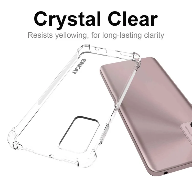 ENKAY HAT PRINCE para Motorola Moto G42 4G Capa de telefone anti-arranhões à prova de queda Capa de telefone móvel de TPU transparente e à prova de deslizamento com borda de tira