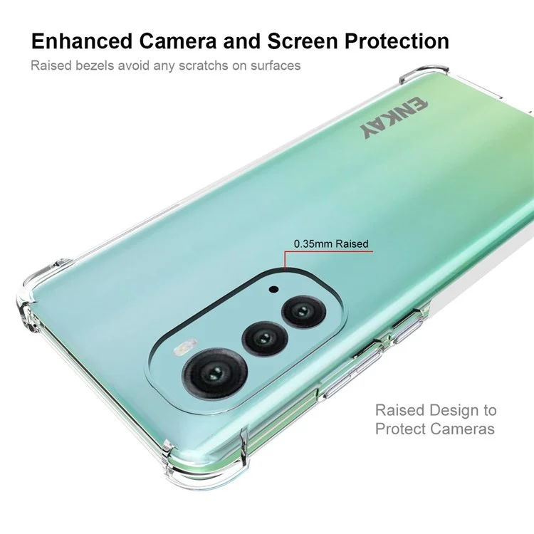 Enkay Hat Prince Pour Motorola Moto Edge 2022 Crimpstal Cleot TPU Couverture de Téléphone Amorti Des Coins Épaissis Épaissis Boîtier de Téléphone Avec un Bord Antidérapant Avec Bord de Bande