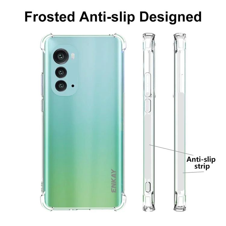 Enkay Hat Prince Pour Motorola Moto Edge 2022 Crimpstal Cleot TPU Couverture de Téléphone Amorti Des Coins Épaissis Épaissis Boîtier de Téléphone Avec un Bord Antidérapant Avec Bord de Bande