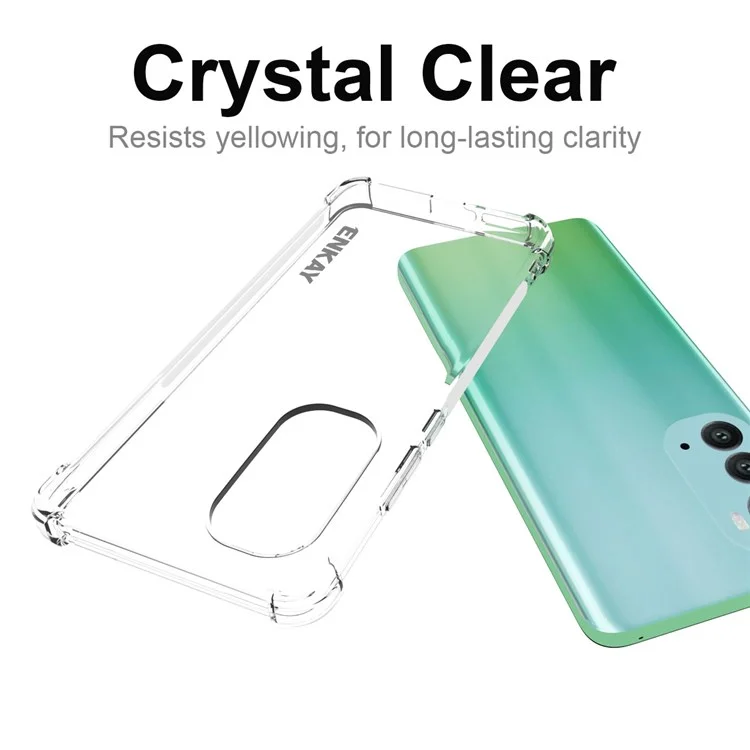 Enkay Hat Prince Pour Motorola Moto Edge 2022 Crimpstal Cleot TPU Couverture de Téléphone Amorti Des Coins Épaissis Épaissis Boîtier de Téléphone Avec un Bord Antidérapant Avec Bord de Bande