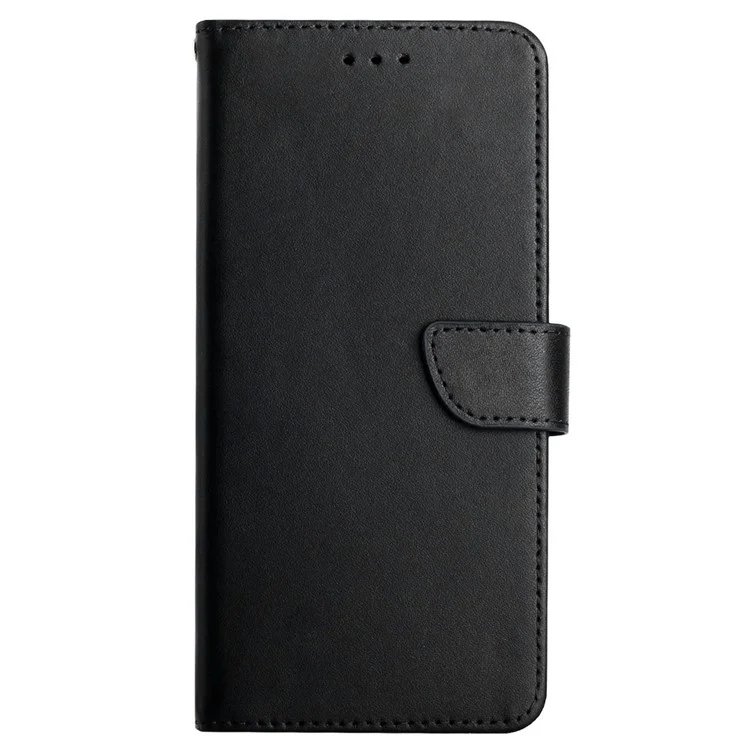 HT02 Per Motorola Edge 30 Neo 5G Nappa Texture Custodia Protettiva in Pelle Genuina Portafoglio Stand Protezione Totale Cover per Telefono - Nero