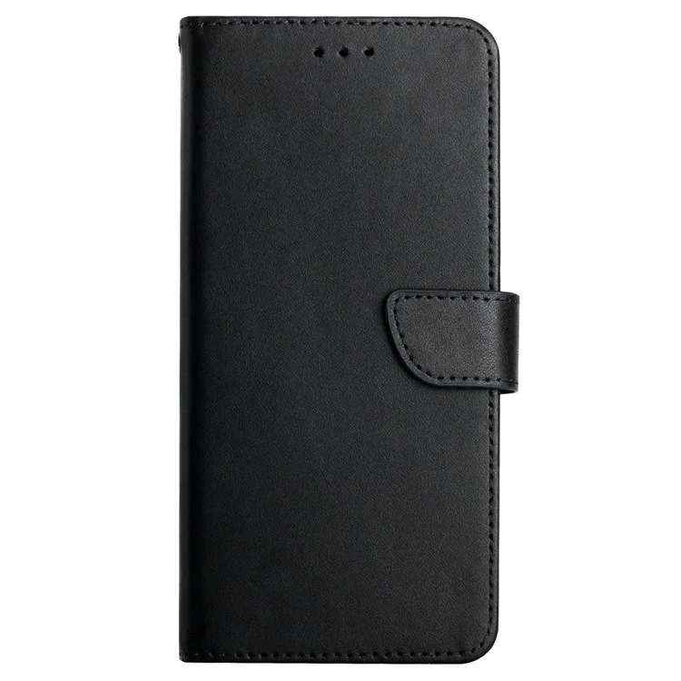 HT02 Per Xiaomi Poco M5 4G Solido Nappa Texture Texture Genuine Case di Protezione Portafoglio Copertina Telefonica - Nero