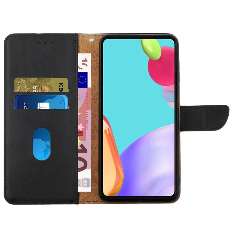 HT02 Pour Xiaomi Poco M5s 4G Couleur Solide Texture Nappa Entièrement Emballée Entièrement Entièrement en Cuir de Protection du Cuir Portefeuille Couverture de Téléphone - le Noir