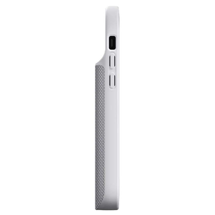 For iPhone 14 Plus Oxford Cloth Surface 6800mAh Rechargeable Extended Battery Mobile Phone Charger Back Case - Silver