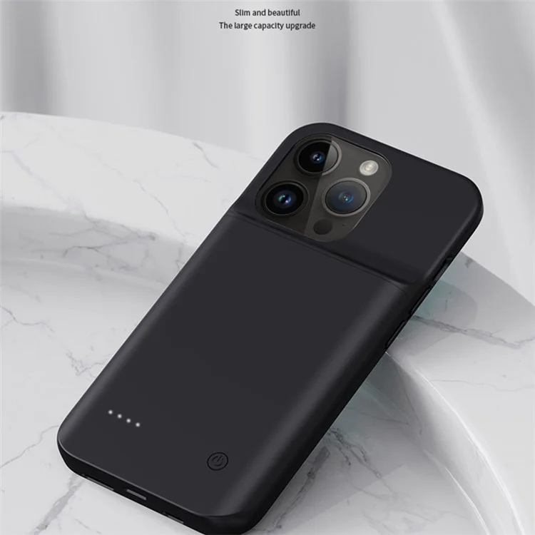 Pour iPhone 14 Pro Max 6800mAh Rechargeable Extended Battery Soft Edge Phone Charger Back Case