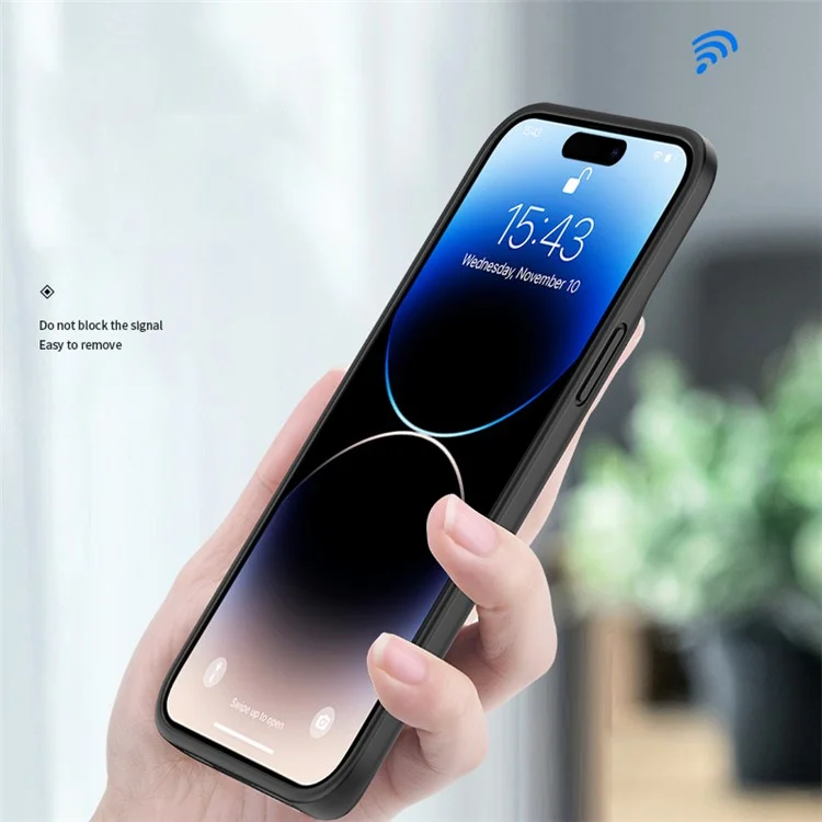 Pour iPhone 14 Pro Max 6800mAh Rechargeable Extended Battery Soft Edge Phone Charger Back Case