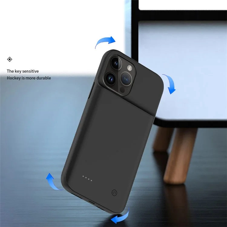 Pour iPhone 14 Pro Max 6800mAh Rechargeable Extended Battery Soft Edge Phone Charger Back Case