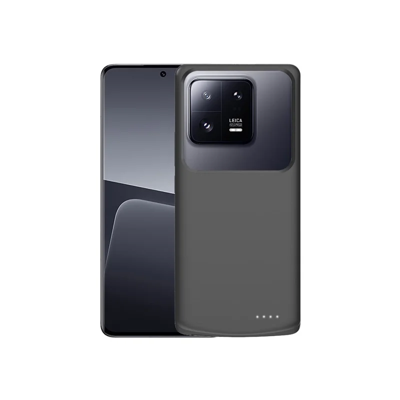 For Xiaomi 13 Pro 5G 6800mAh Soft Edge Charger Back Case Phone Rechargeable Extended Battery - Black