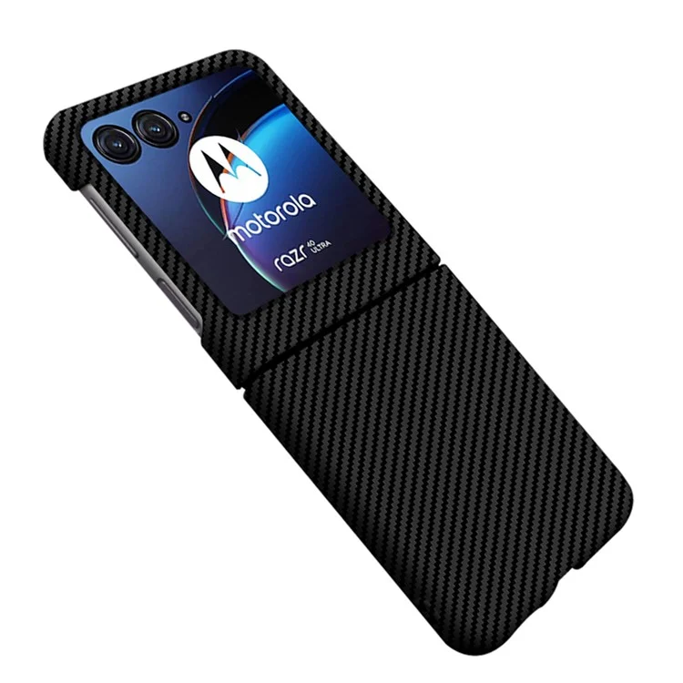 Per Motorola Razr 40 Ultra 5G Custodia per telefono in fibra di carbonio - Nero