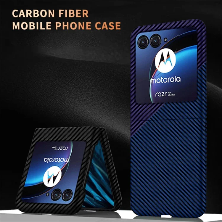 Per Motorola Razr 40 Ultra 5G Custodia per telefono in fibra di carbonio - Nero