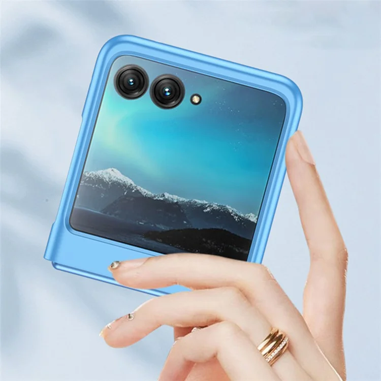 Für Motorola Razr 40 Ultra 5G Skin-Berührungs-PC-Handyhülle Ultradünner Schützender Telefondeckel - Blau