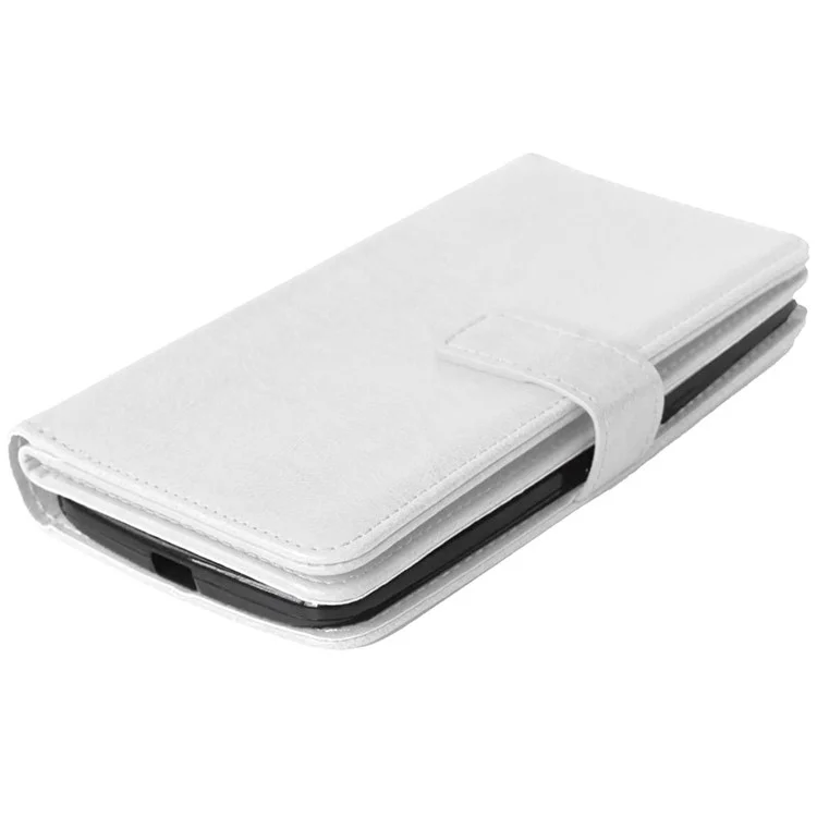 For Motorola Moto X Style Crazy Horse 9 Card Slots Wallet Leather Flip Cover - White