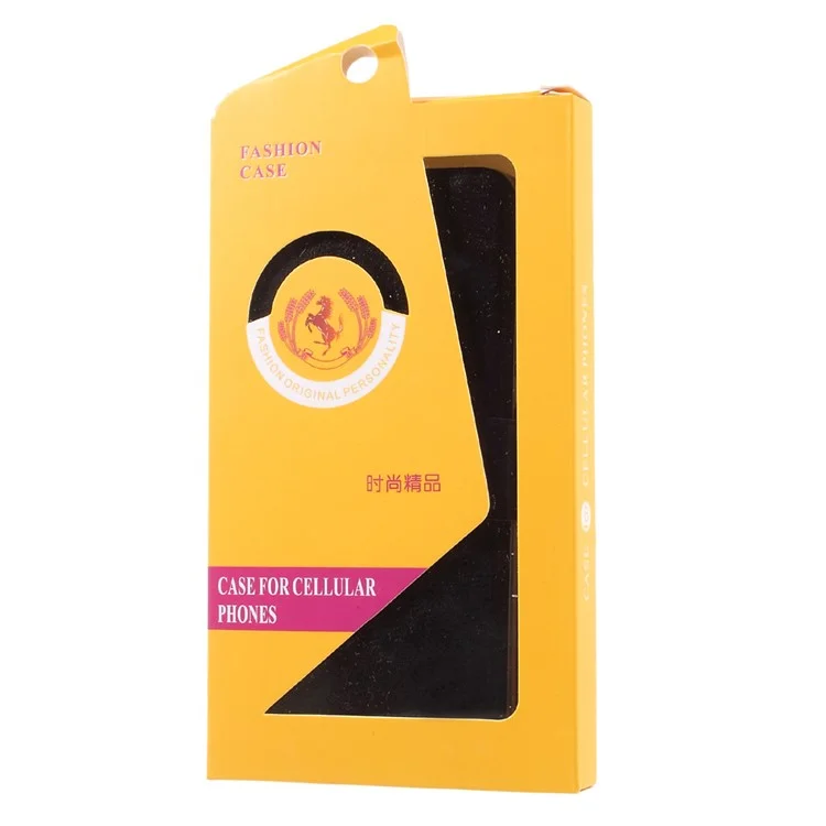 Crazy Horse Leather Card Slot Phone Casing for Lenovo P2 with Steel Sheet - Black