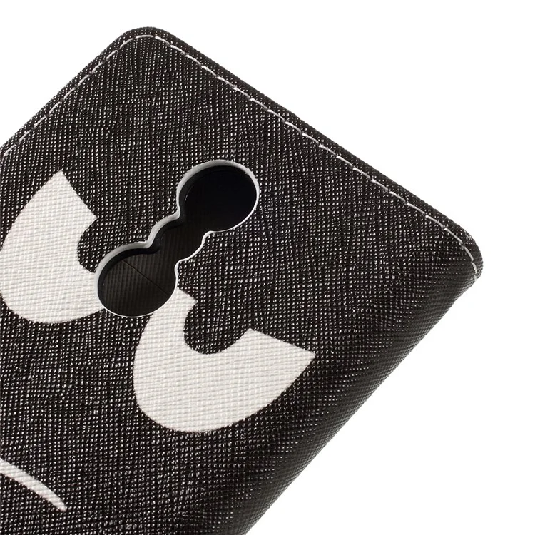 Patterned Leather Wallet Phone Case for Lenovo K6 Note - Warning and Serious Expression