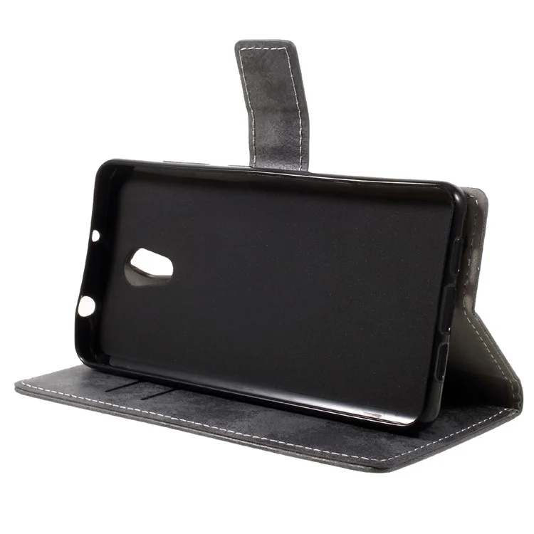 Vintage Wallet Leather Cell Phone Case for Lenovo P2 - Grey