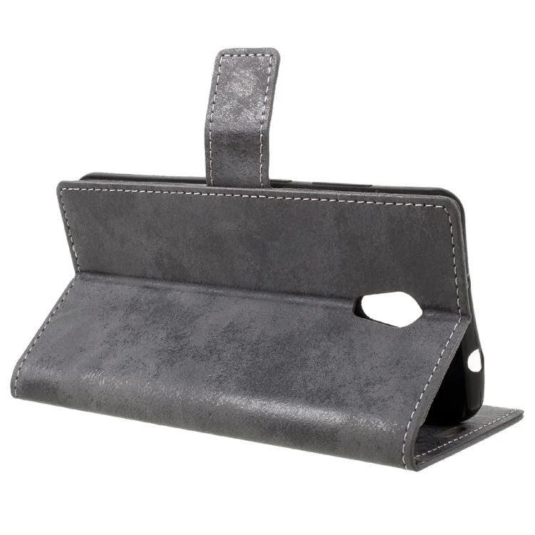 Vintage Wallet Leather Cell Phone Case for Lenovo P2 - Grey